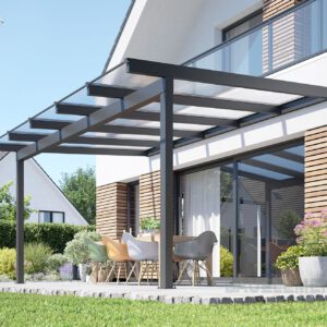 Classic Aluminium Terrassenüberdachung Massivplatten