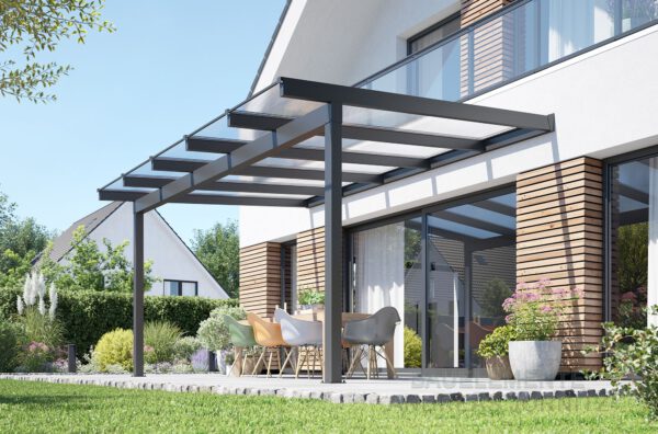 Classic Aluminium Terrassenüberdachung Massivplatten